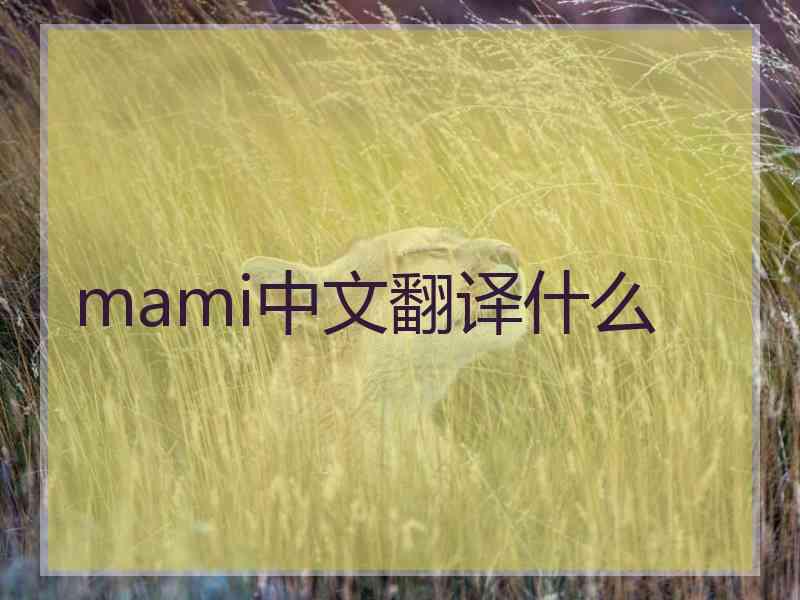 mami中文翻译什么