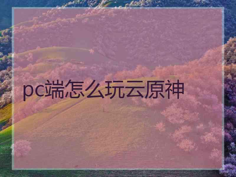 pc端怎么玩云原神