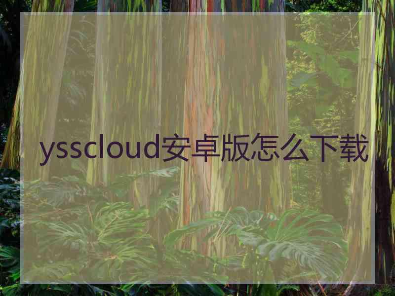 ysscloud安卓版怎么下载