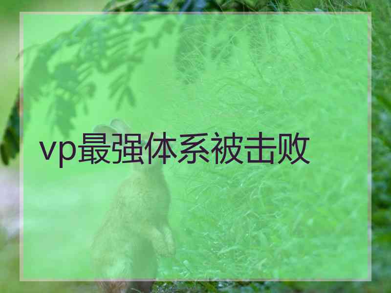 vp最强体系被击败