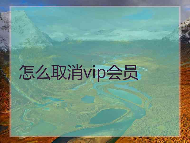 怎么取消vip会员