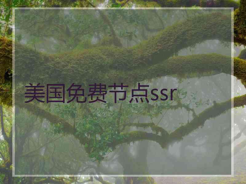 美国免费节点ssr