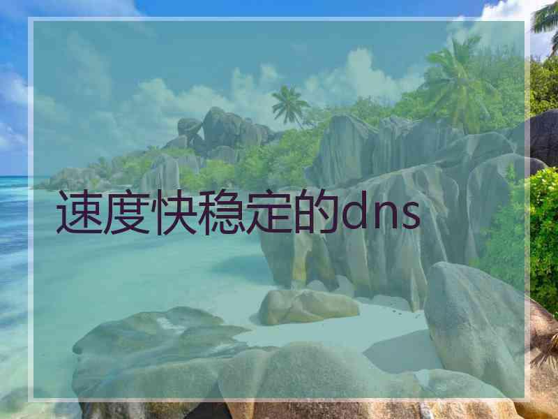 速度快稳定的dns