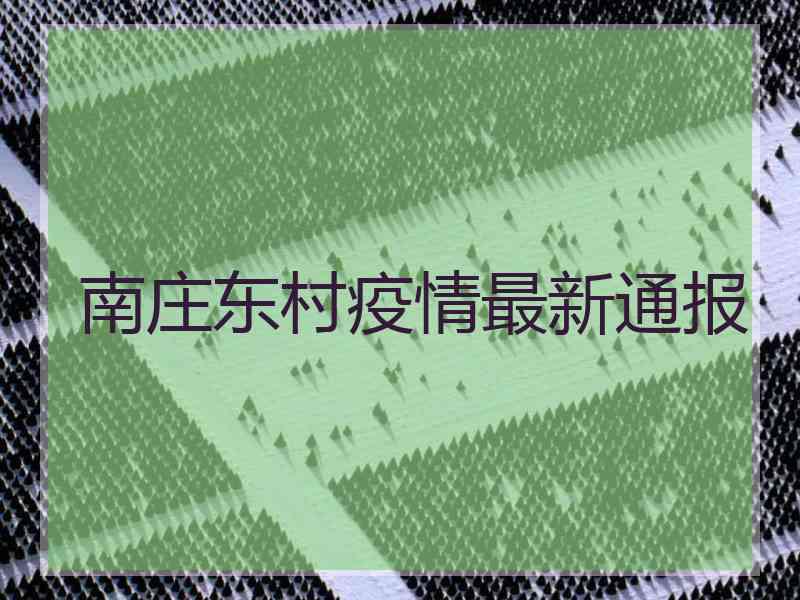 南庄东村疫情最新通报