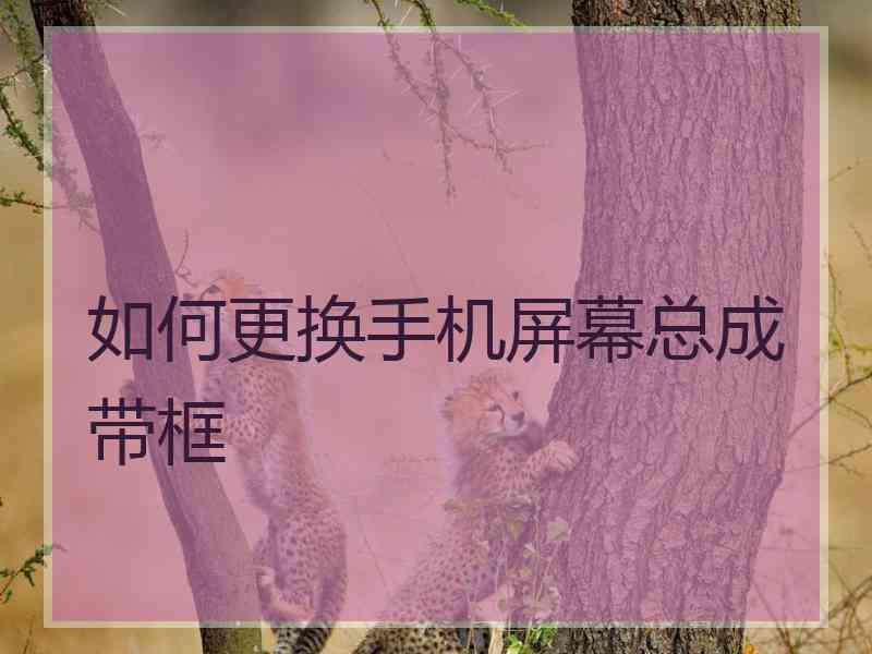 如何更换手机屏幕总成带框