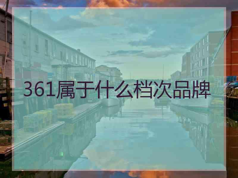 361属于什么档次品牌