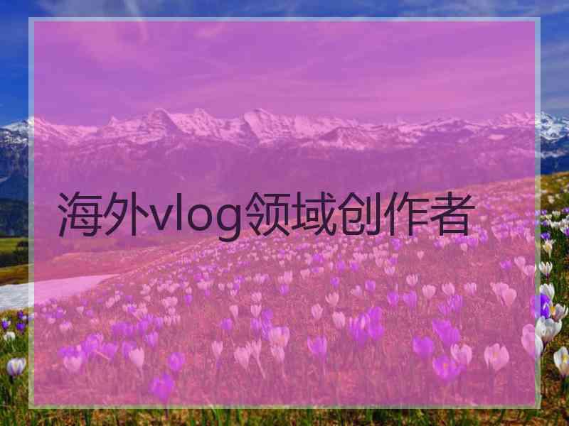 海外vlog领域创作者