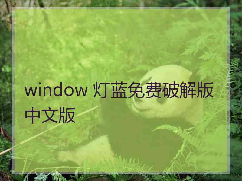 window 灯蓝免费破解版中文版