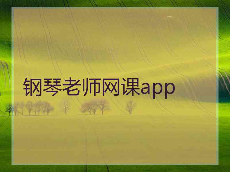 钢琴老师网课app