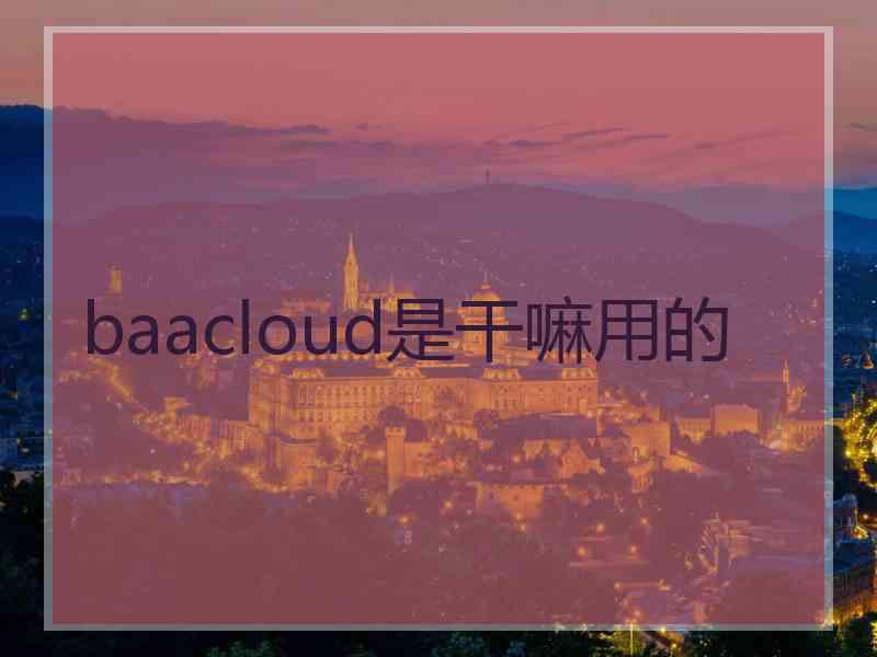 baacloud是干嘛用的