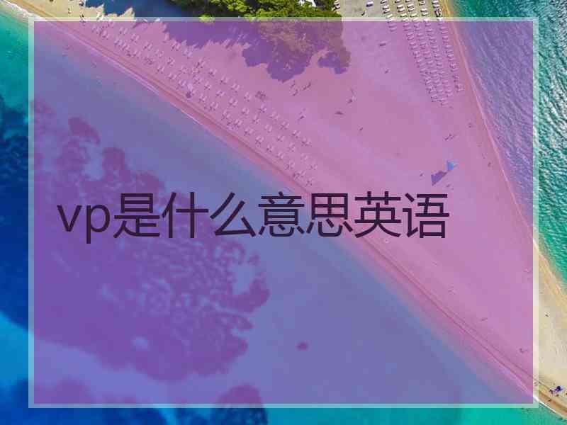 vp是什么意思英语