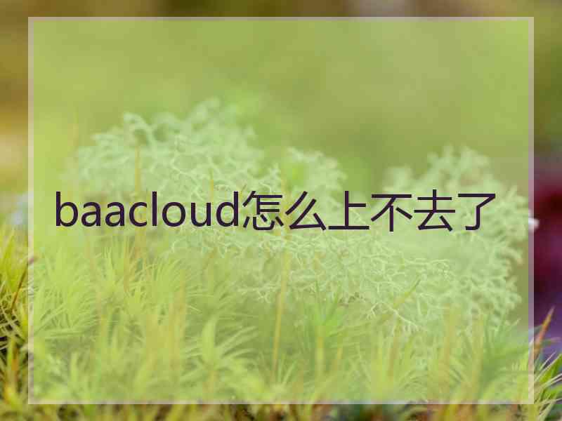 baacloud怎么上不去了