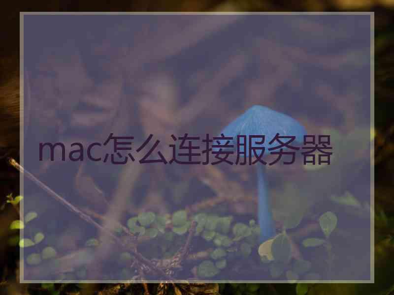 mac怎么连接服务器