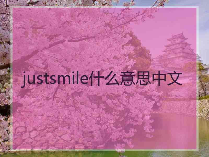 justsmile什么意思中文