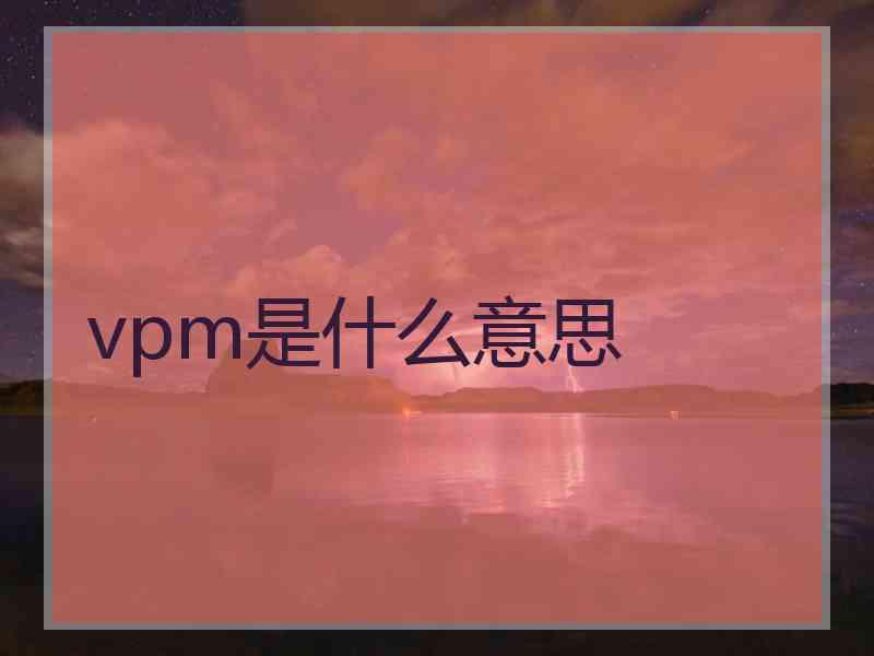 vpm是什么意思