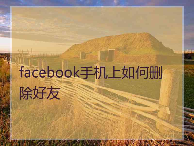 facebook手机上如何删除好友