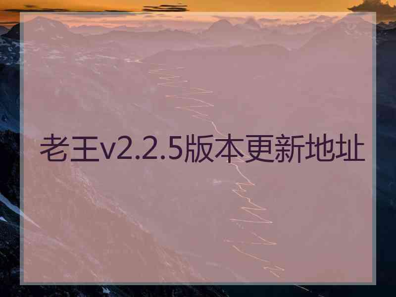 老王v2.2.5版本更新地址