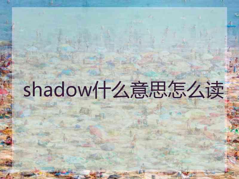 shadow什么意思怎么读