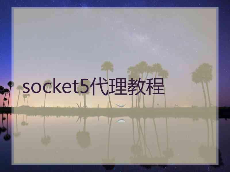 socket5代理教程