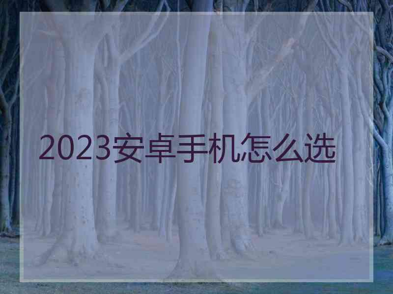 2023安卓手机怎么选