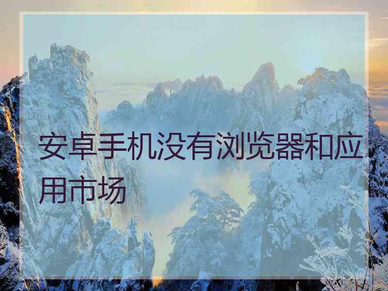 安卓手机没有浏览器和应用市场