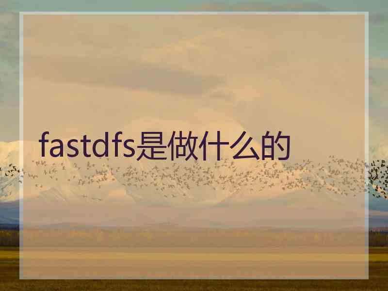 fastdfs是做什么的