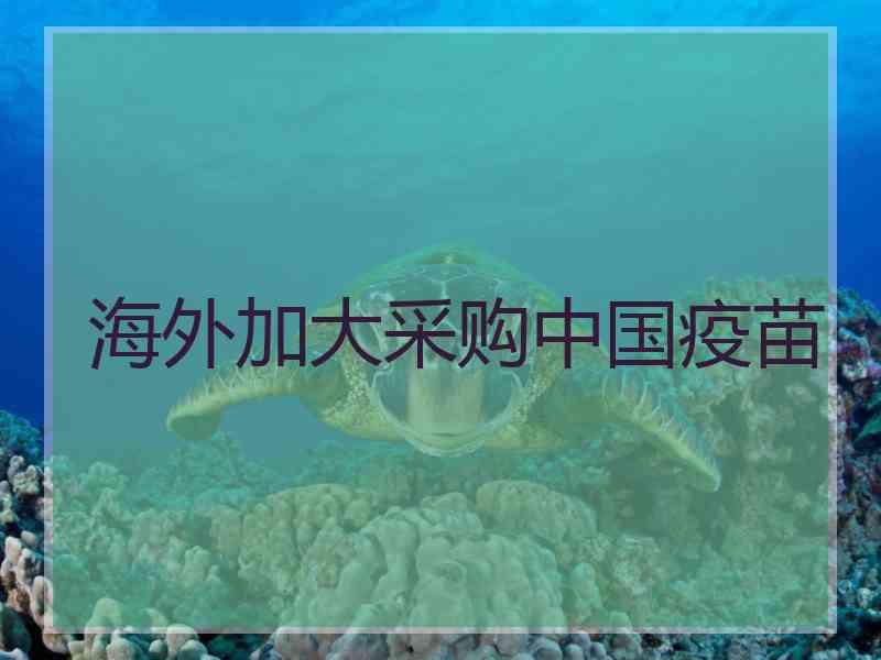 海外加大采购中国疫苗