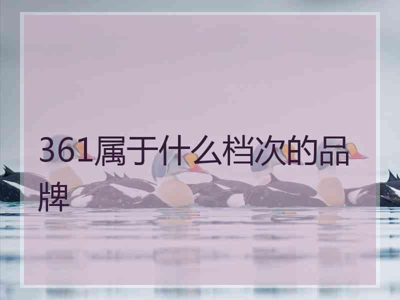 361属于什么档次的品牌