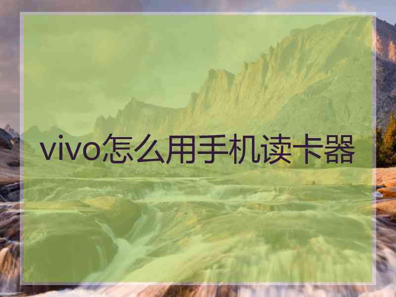 vivo怎么用手机读卡器