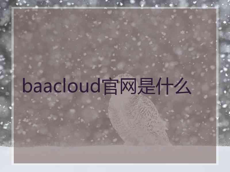 baacloud官网是什么