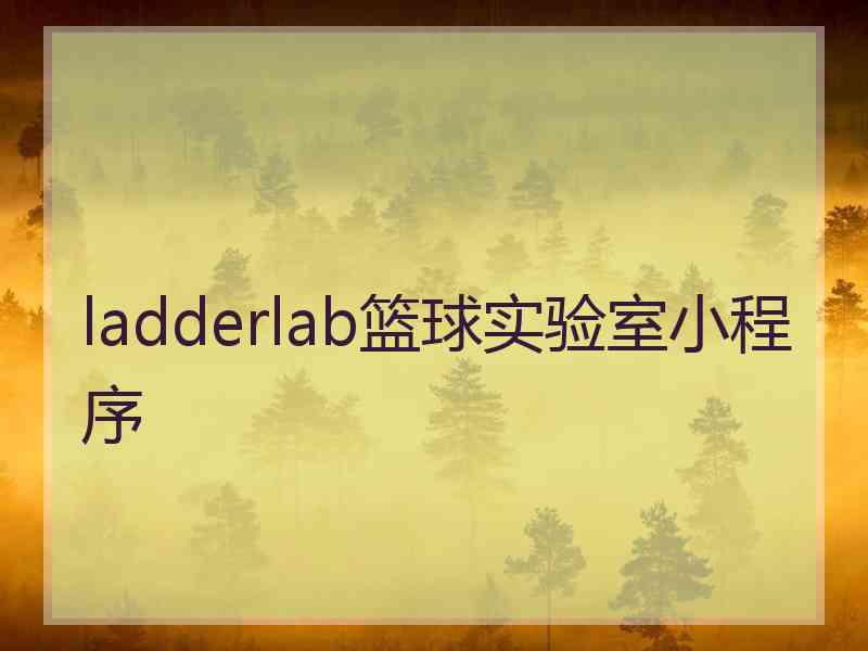 ladderlab篮球实验室小程序