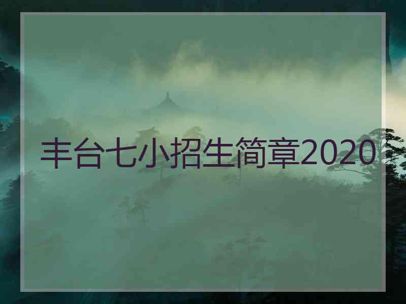 丰台七小招生简章2020