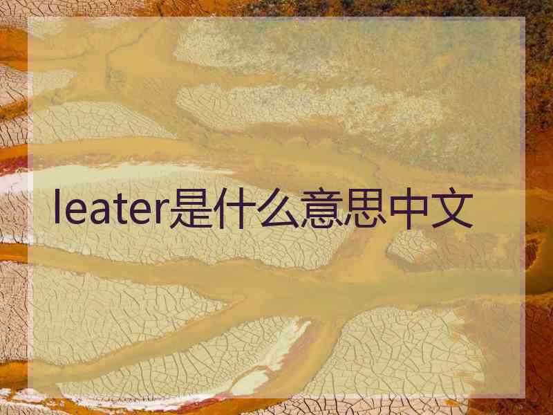 leater是什么意思中文