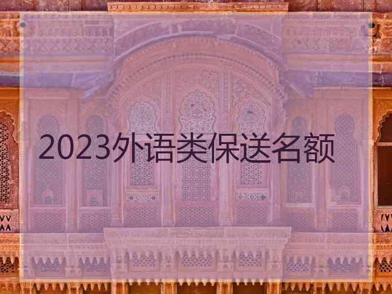 2023外语类保送名额