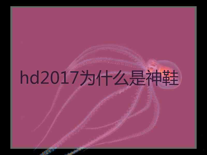 hd2017为什么是神鞋