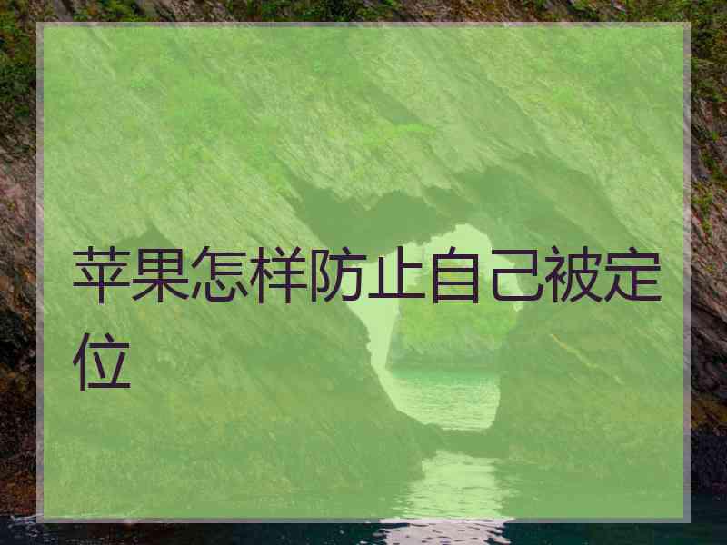 苹果怎样防止自己被定位