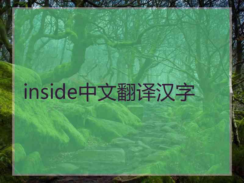 inside中文翻译汉字