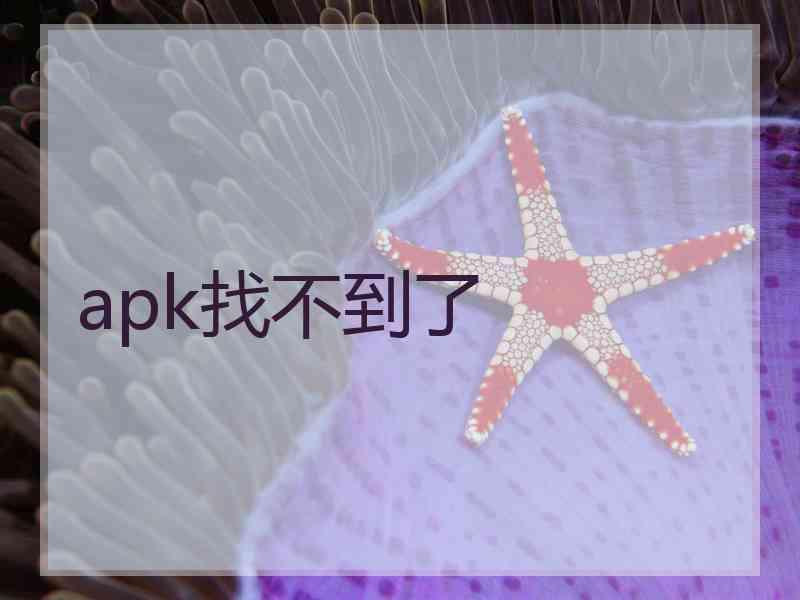 apk找不到了