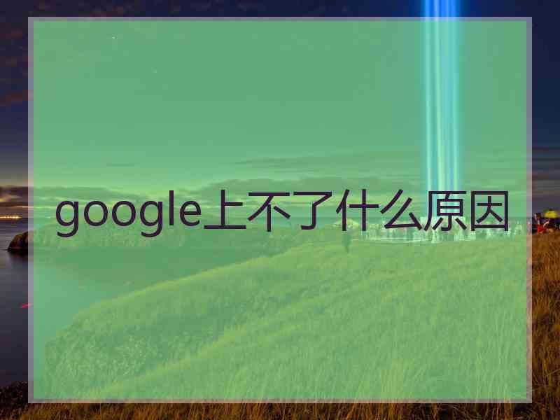 google上不了什么原因