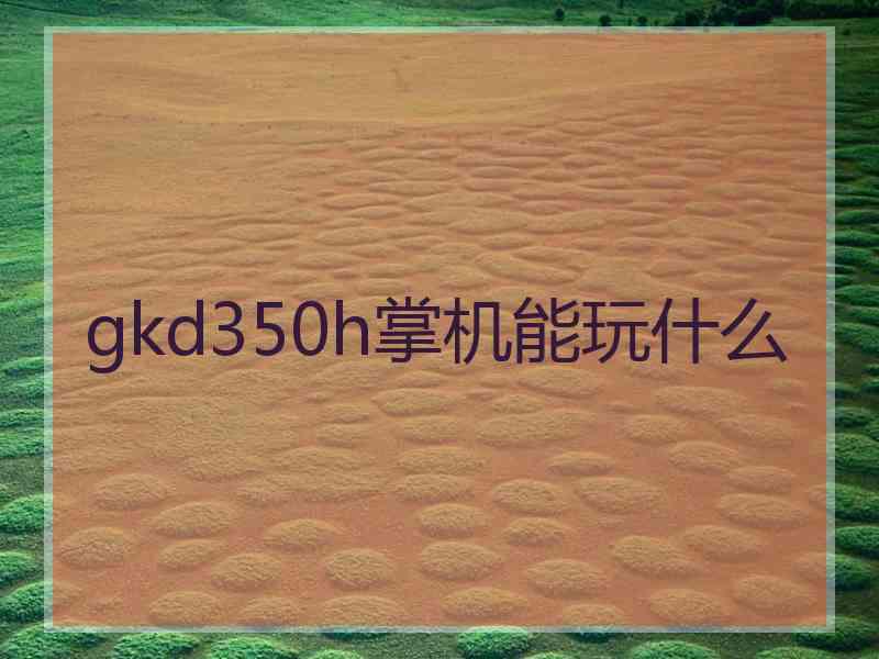 gkd350h掌机能玩什么