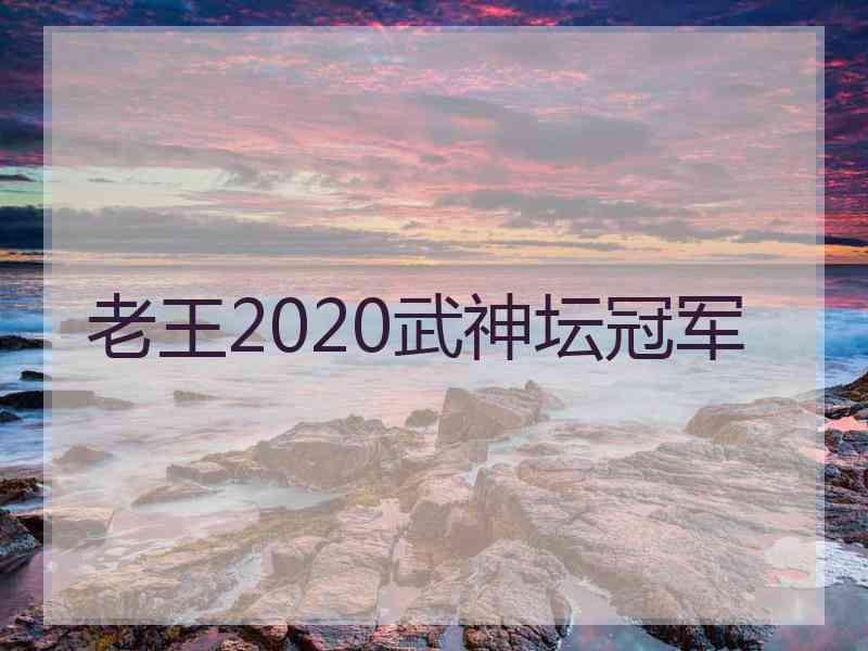 老王2020武神坛冠军