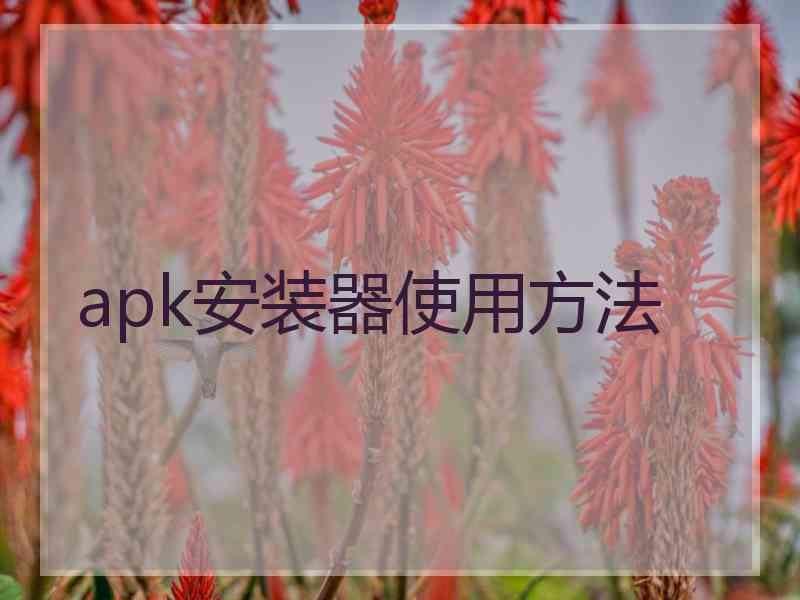 apk安装器使用方法