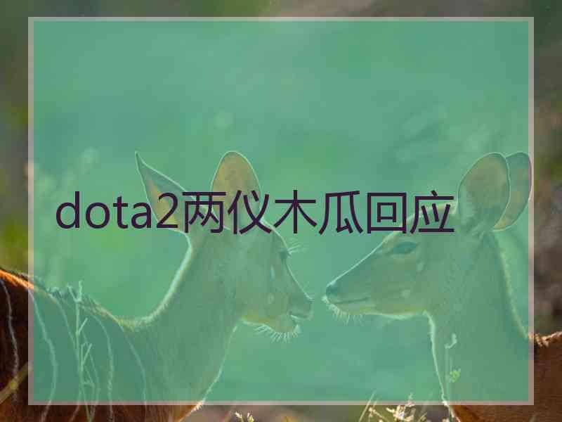 dota2两仪木瓜回应