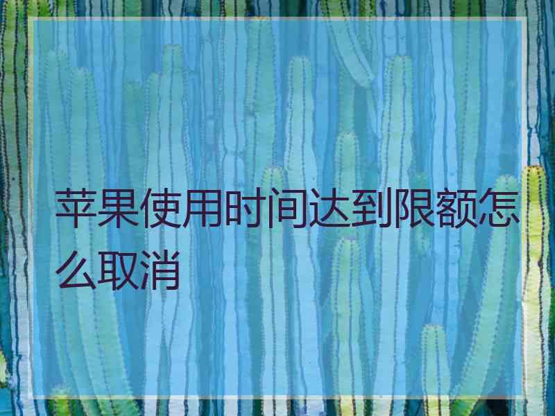 苹果使用时间达到限额怎么取消