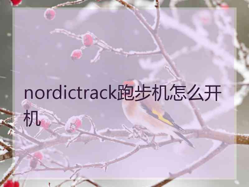 nordictrack跑步机怎么开机