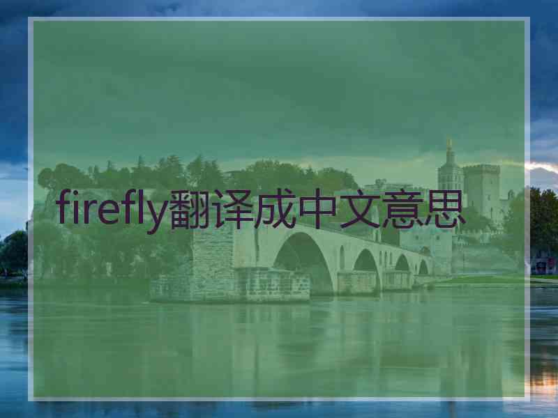 firefly翻译成中文意思