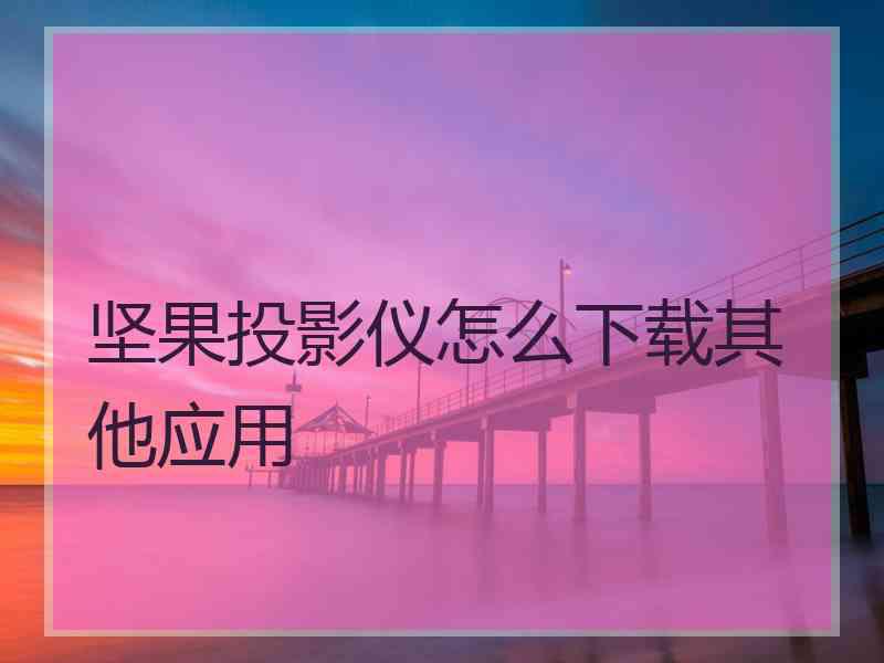 坚果投影仪怎么下载其他应用