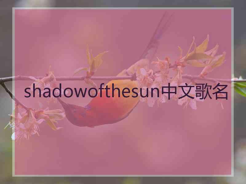 shadowofthesun中文歌名