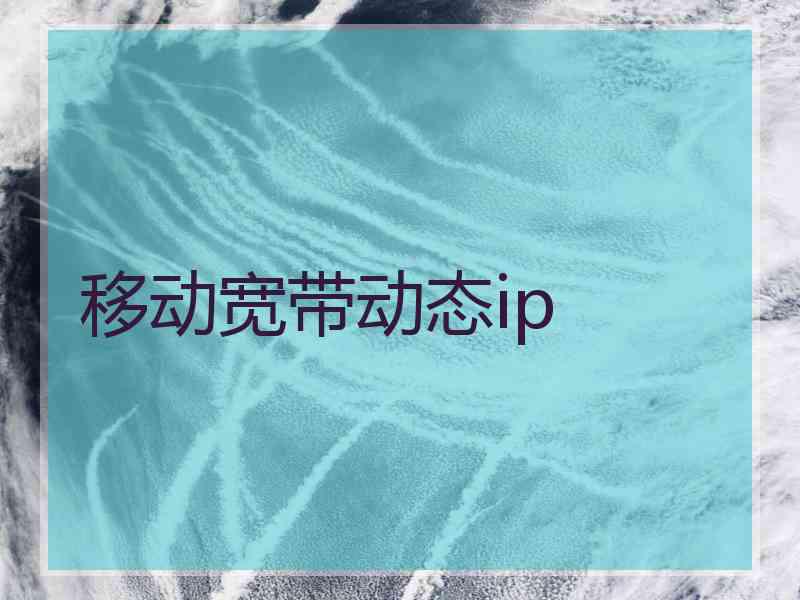 移动宽带动态ip