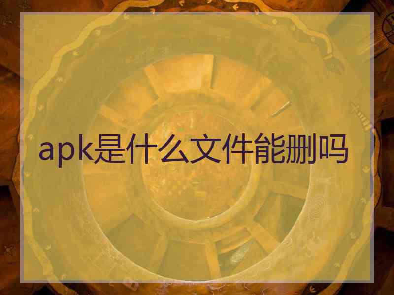 apk是什么文件能删吗